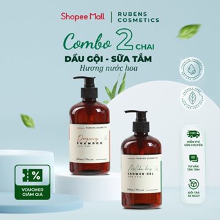 Combo Dầu Gội, Sữa Tắm, Hương Nước Hoa Cao Cấp Rubens Cosmetic chai 300ml, chai 500ml