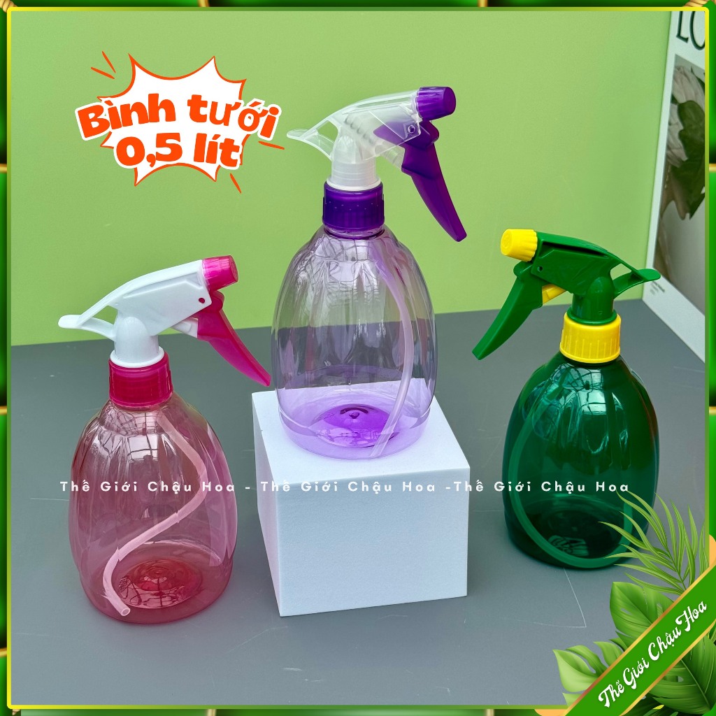 Bình tưới cây, Bình xịt 0,5 lít có điều chỉnh tia nước tiện dụng, tưới cây, hoa, bon sai, cây cảnh văn phòng