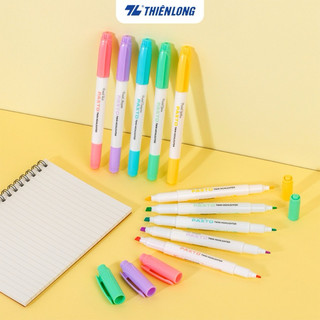 Bút dạ quang 2 đầu màu Pastel Thiên Long Pazto HL-016 - Bút dạ quang rửa được