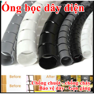 Ống ruột gà quấn lò xo bọc dây cáp điện xe hơi ô tô kiểu xoắn ốc bảo vệ bao đầu dụng cụ luồn chống bụi nước chuột cắn