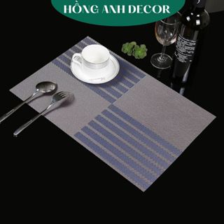  Tấm Lót Bàn Ăn Miếng Lót bàn Ăn Placemat Họa Tiết Sọc Chống Bám Bẩn Gia Đình Nhà Hàng Khách Sạn 