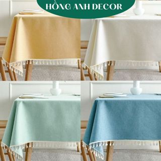 [Cao Cấp] Khăn Trải Bàn Vải Cotton Công Nghệ Phủ TPU Chống Thấm Nước Chống Thấm Dầu Phong Cách Nhẹ Nhàng - 0049