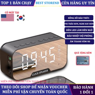Loa bluetooth đồng hồ clock speaker loa mini không dây nghe nhạc đa năng làm đèn ngủ màn hình soi gương hiển thị đèn led