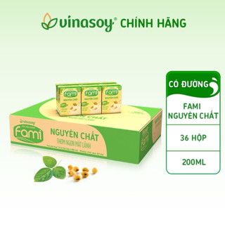 Thùng sữa Đậu Nành Fami Nguyên Chất Có Đường 36 hộp x 200ml