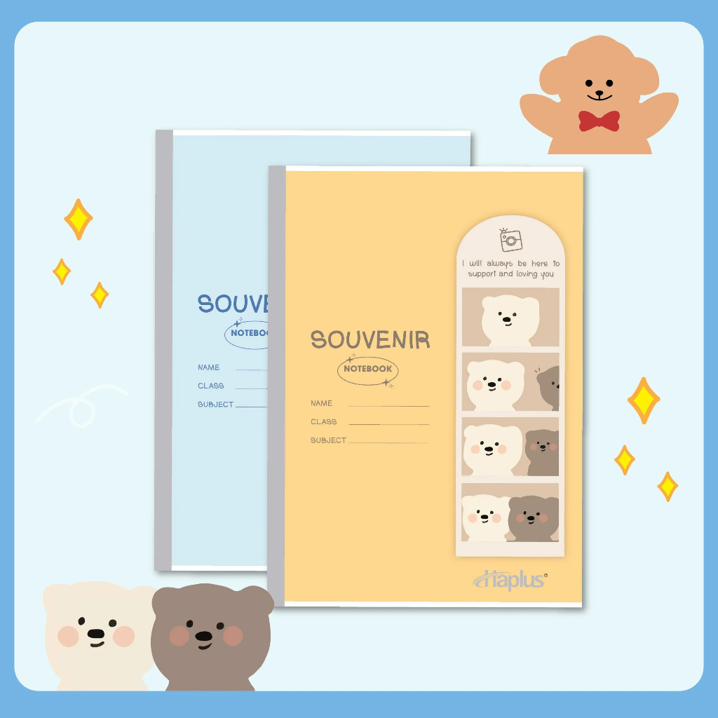 Lốc 3 Vở kẻ ngang Haplus Souvenir 200 Trang - Định lượng 60gsm