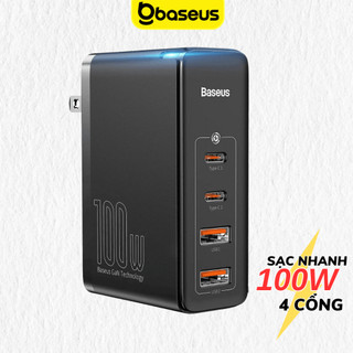Củ sạc nhanh 100W 4 Cổng Baseus GaN2 Pro dùng cho iP samsung máy tính bảng Mac laptop