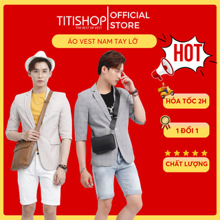 Áo Vest Nam Tay Lỡ , Áo Vest Nam Tay Ngắn Phong Cách Titishop VN382