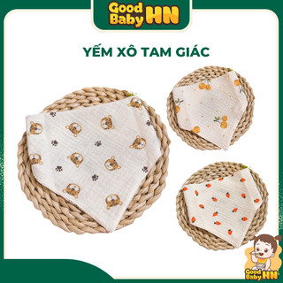 Khăn yếm xô tam giác Organic Muslintree 4 lớp cao cấp cho bé sơ sinh, bé trai, bé gái - Y67