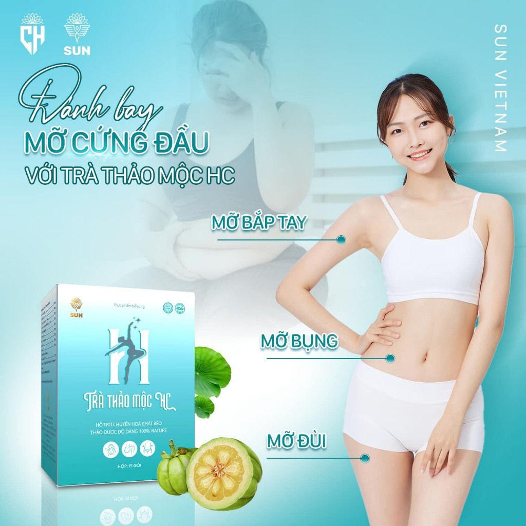 Trà Thảo Mộc HC Chính Hãng của SUN, Giảm Cân Thảo Mộc HC giảm cân an toàn, hiệu quả, đốt cháy mỡ thừa sau 15ngày sử dụng