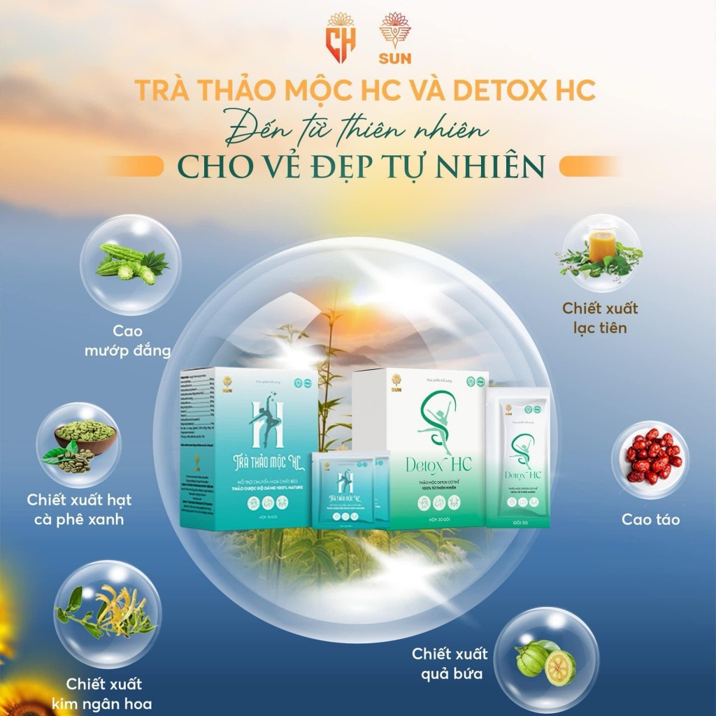 Trà Thảo Mộc HC Chính Hãng của SUN, Giảm Cân Thảo Mộc HC giảm cân an toàn, hiệu quả, đốt cháy mỡ thừa sau 15ngày sử dụng