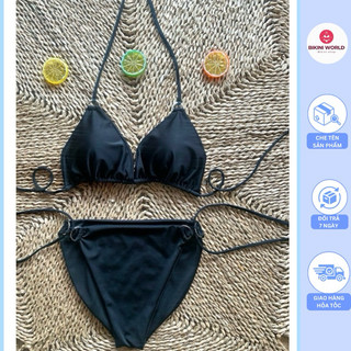 Bikini đồ bơi 2 mảnh nữ tam giác phối khoen tròn nhiều màu