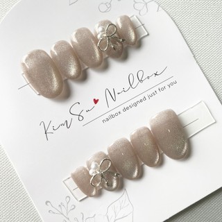 Nailbox thạch mắt mèo charm nơ