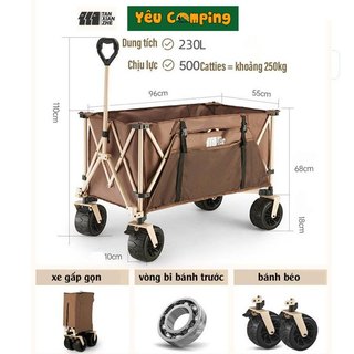  Xe kéo dã ngoại gấp gọn hàng chính hãng Tanxianzhe 