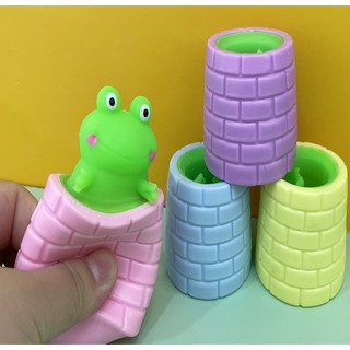 Đồ chơi bóp dẻo Squishy Ếch đáy giếng, Squezze Ếch thông hơi
