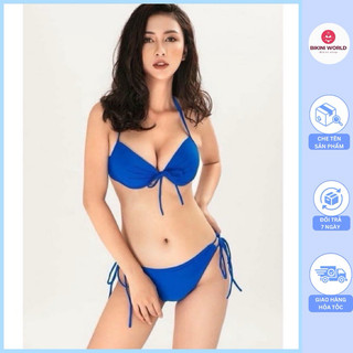 Bikini 2 mảnh gọng thường nơ nâng ngực, đồ bơi tam giác gọng nhiều màu