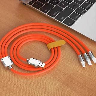 Cáp Sạc Nhanh 3 Đầu Siêu Bền 120W 6A, Dùng Cho Tất Cả Các Điện Thoại SmartPhone, Sạc Nhanh 3 Trong 1 Hợp Kim Kẽm