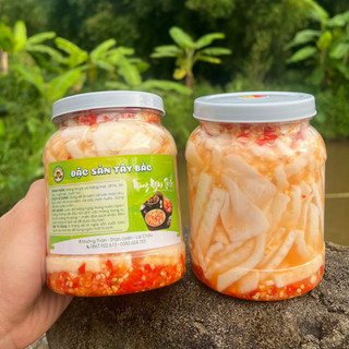 Măng tre ngâm tỏi ớt chua cay , măng giòn non không đắng hũ 1kg