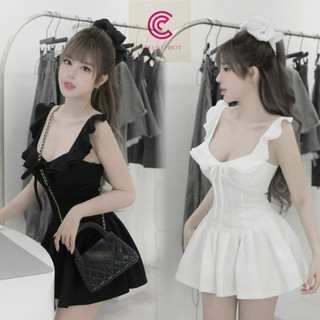 K5494 đầm bèo tiểu thư mpb Nhúng lưng - khóa bên hông