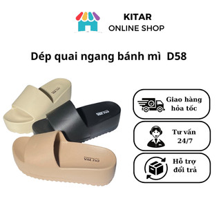 Dép nữ Duwa quai ngang đế bánh mì 6cm chống trơn chất Eva nhẹ size 36-39 màu nâu, đen, trà sữa D58