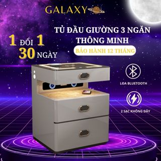 Tủ Đầu Giường GALAXY Kệ Đầu Giường Kết Hợp Két Sắt Thông Minh Sạc Không Dây Loa BLT C58*R40*S45  B06