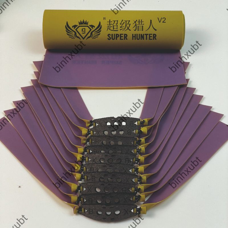 10 Bộ Dây Thun Super Hunter V2  Cột Sẵn Cột Da Bx Xám.