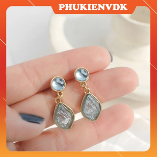 Bông tai màu xanh nước biển cao cấp MS175