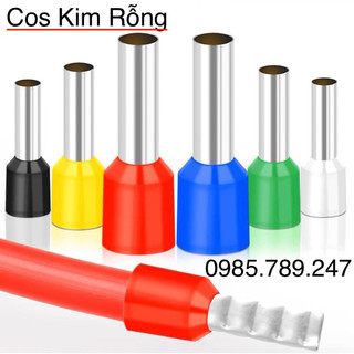 ✅ đầu cos pin rỗng, đầu cos kim rỗng dùng cho dây điện 0,75 mm2 - 16 mm2, các màu đỏ, vàng, xanh