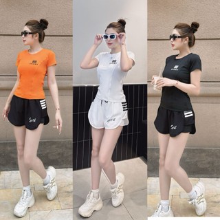 Bộ đùi thể thao 2 lớp,quần chất gió áo chất thun,tập zumba,gym,aerobic