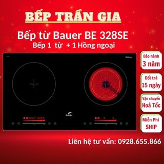 Bếp điện từ Bauer BE 328SE Bếp 1 từ 1 hồng ngoại, Inverter tiết kiệm điện