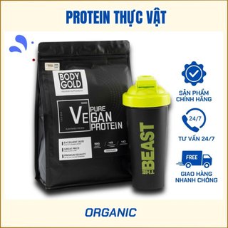 Whey Vegan Protein- Sữa Thực Vật  Tăng cân Tăng cơ Body Gold Túi 1kg + Tăng Bình Lắc 700ml