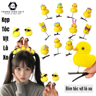 Kẹp tóc lò xo con vịt, con thỏ trang trí thú bông dễ thương cho nữ