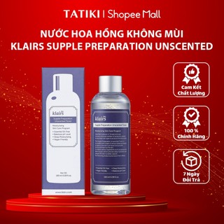 Nước hoa hồng Klairs Supple Preparation Unscented 180ml, Không mùi,dưỡng ẩm và làm mềm da