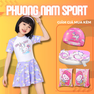 Đồ bơi bé gái liền thân, bộ bơi trẻ em gái họa tiết ELSA đáng yêu cho bé từ 1 tuổi đến size đại