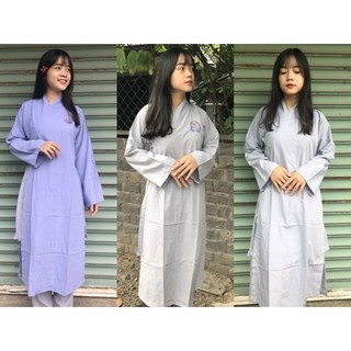 Áo choàng xẻ  2 tà áo lam đi chùa áo tràng  size 40-90kg
