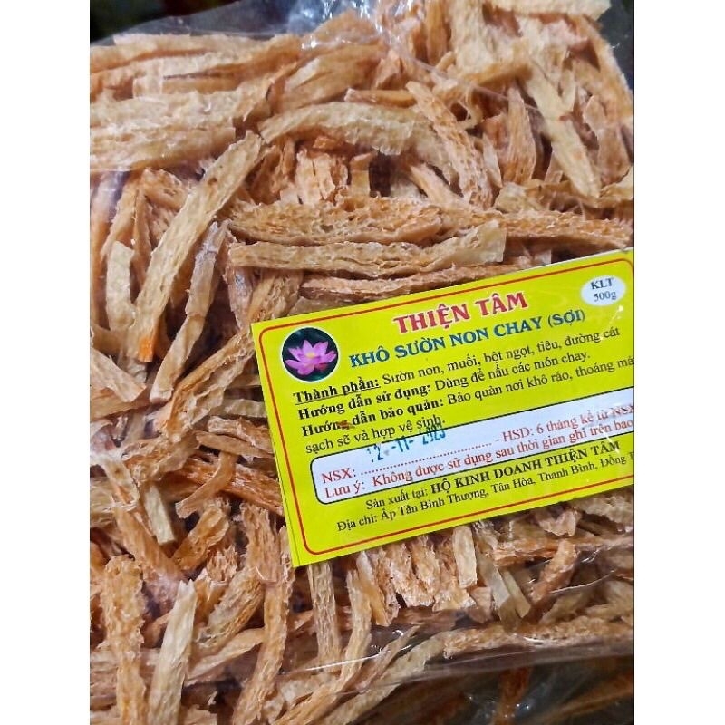 Khô sườn non chay xé sợi 500g tẩm ướp gia vị