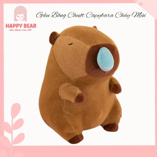 Gấu Bông Capybara Chảy Nước Mũi Đáng Yêu, Chuột Lang Capy Bara Cao Cấp, Chất Liệu Lông Mịn (Mũi Rút Được)