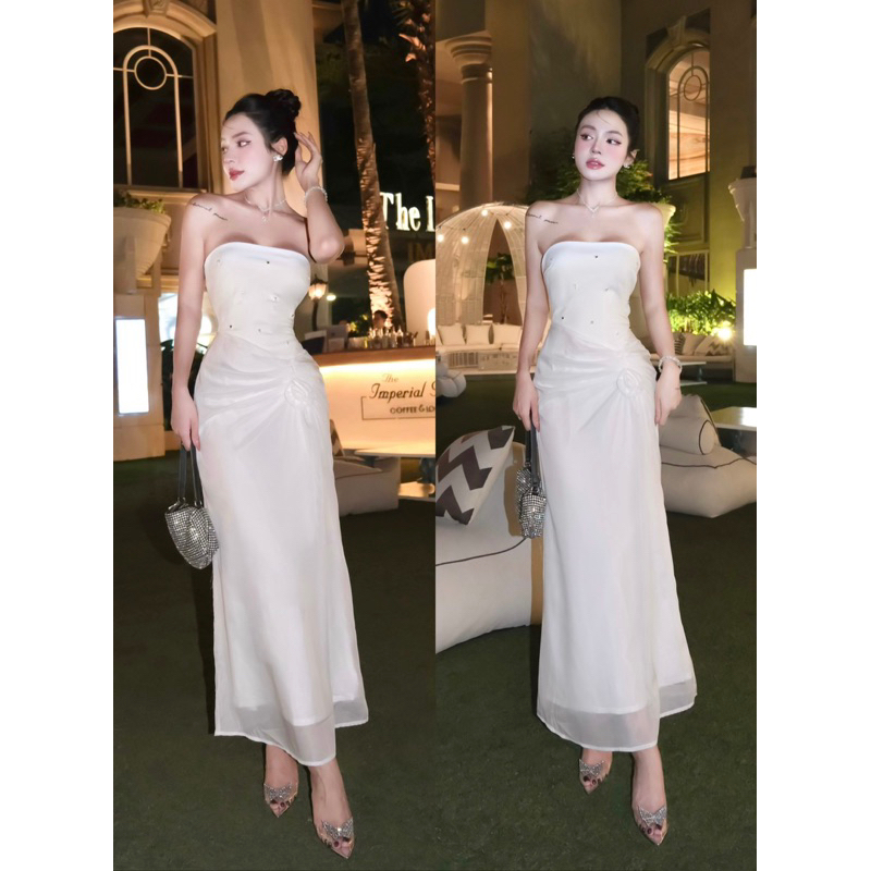 Đầm Cup Voan Lụa Đính Nơ Thiết Kế Cao Cấp By Thaobibi