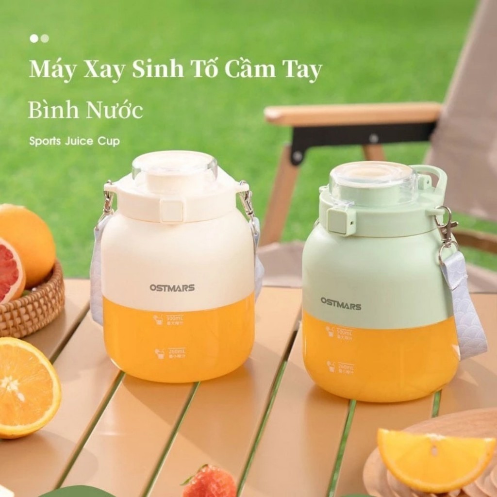 Máy Xay Sinh Tố Mini Đa Năng OSTMARS.Máy xay sinh tố kèm nắp.