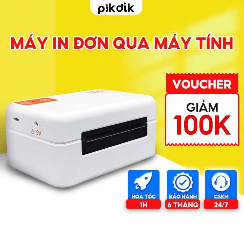 Máy in nhiệt mini PIKDIK 802 in đơn hàng, in tem, mã vận đơn, mã vạch, phiếu gửi hàng