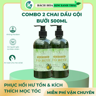 2 chai dầu gội vỏ bưởi 500ml/chai