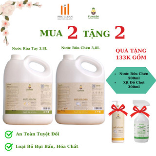 Combo 3,8l nước rửa tay và 3,8l nước rửa chén fuwa3e an toàn cho bé, sạch khuẩn