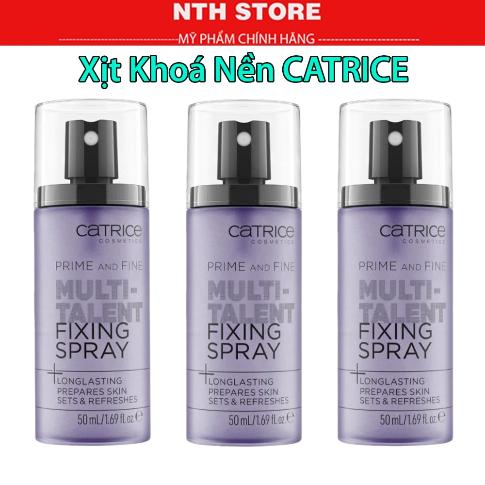 Xịt Khóa Nền Catrice Prime And Fine Multitalent Fixing Spray, Khóa Nền Tím NTH STORE