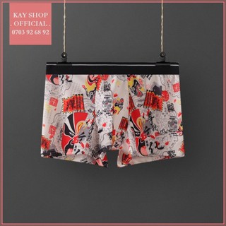 [ĐỘC ĐÁO MỚI LẠ] Quần sịp đùi boxer Nhật Bản cho nam giới - Quần lót nam thun lạnh hoa văn mặt nạ