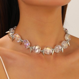 Vòng cổ chocker punk nối đinh tán cá tính