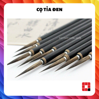Cọ tỉa đen ngắn / Cọ tỉa đen dài lông mềm, viết thư pháp, vẽ màu nước, acrylic