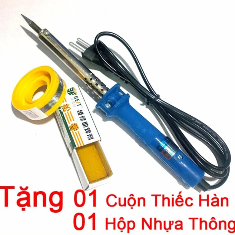 Mỏ hàn thiếc Iron 60W Tặng 01 Cuộn Thiếc Sunchi và 01 Hộp Nhựa Thông, máy hàn thiếc cầm tay