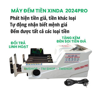 Máy đếm tiền XINDA - 2024PRO phát hiện tiền giả, tiền khác loại, đếm cộng dồn số tờ mẫu mới