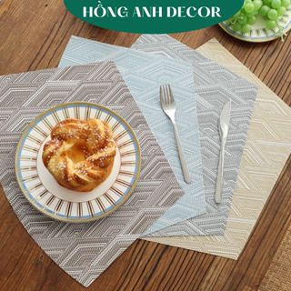  Tấm Lót Bàn Ăn Placemat PVC Hình Vỏ Sò Cách Nhiệt Tốt Chống Thấm Dầu Chống Bám Bẩn - 0051 