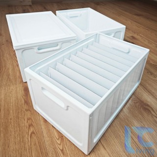 Hộp Nhựa Đựng Quần Áo Có Nắp Living C, Hộp Chia Ngăn Đựng Quần Áo Chắc Chắn, Chịu Lực