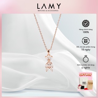 Dây chuyền bạc nữ LAMY Crystal Teddy Bear Children Rose Gold Necklace 6391RG - Dây chuyền nữ cao cấp